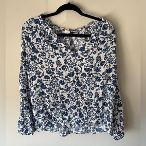 GAP Blue and White Floral Blouse